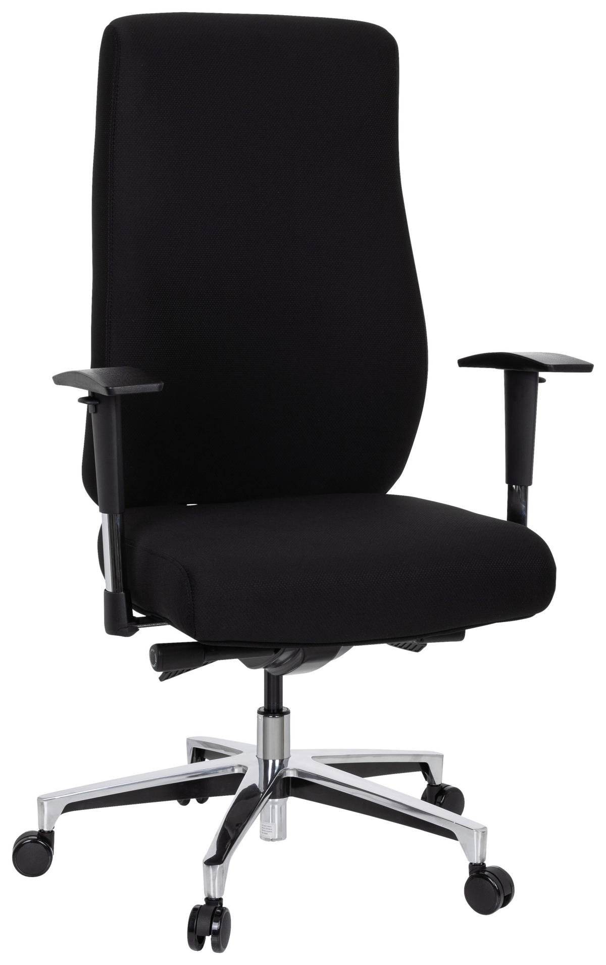 DREHSTUHL Flachgewebe Schwarz  - Silberfarben/Schwarz, Basics, Kunststoff/Textil (69/122/65cm) - MID.YOU