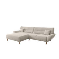 ECKSOFA in Chenille Beige  - Wildeiche/Beige, Modern, Holz/Textil (166/290cm) - MID.YOU