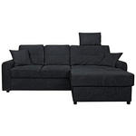 ECKSOFA in Chenille Schwarz  - Schwarz, KONVENTIONELL, Kunststoff/Textil (232/153cm) - Carryhome