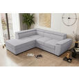 ECKSOFA  in Flachgewebe Grau  - Schwarz/Grau, KONVENTIONELL, Kunststoff/Textil (220/266cm) - Carryhome