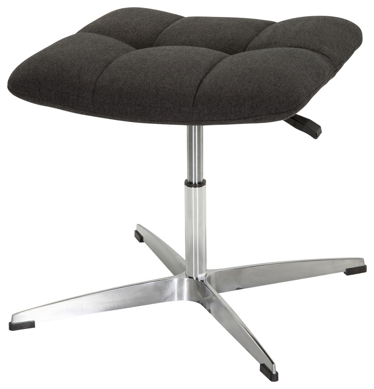 BÜROHOCKER Schwarz  - Silberfarben/Schwarz, MODERN, Textil/Metall (47/49/47cm) - MID.YOU