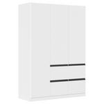 KLEIDERSCHRANK  in Weiß, Dunkelgrau  - Dunkelgrau/Weiß, Trend, Holzwerkstoff/Kunststoff (136/197/54cm) - Xora