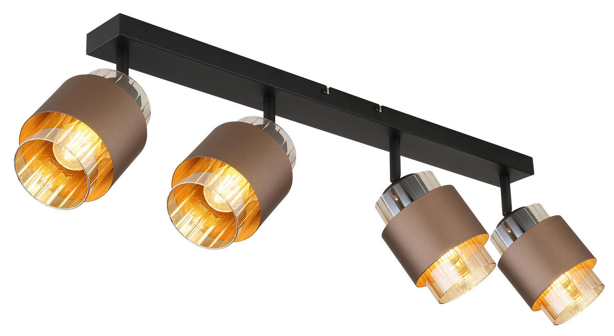 STRAHLER 65/10/12,5 cm   - Schwarz/Orange, Design, Glas/Metall (65/10/12,5cm)