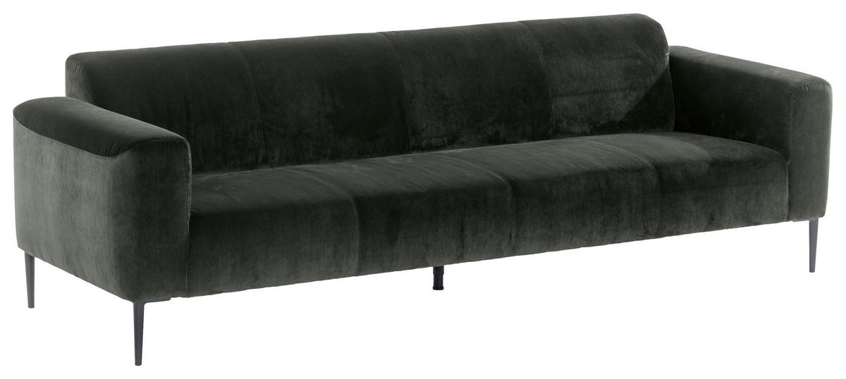 TROJMIESTNA POHOVKA, textil, tmavozelená - čierna/tmavozelená, Modern, kov/textil (250/76/86cm) - W.Schillig