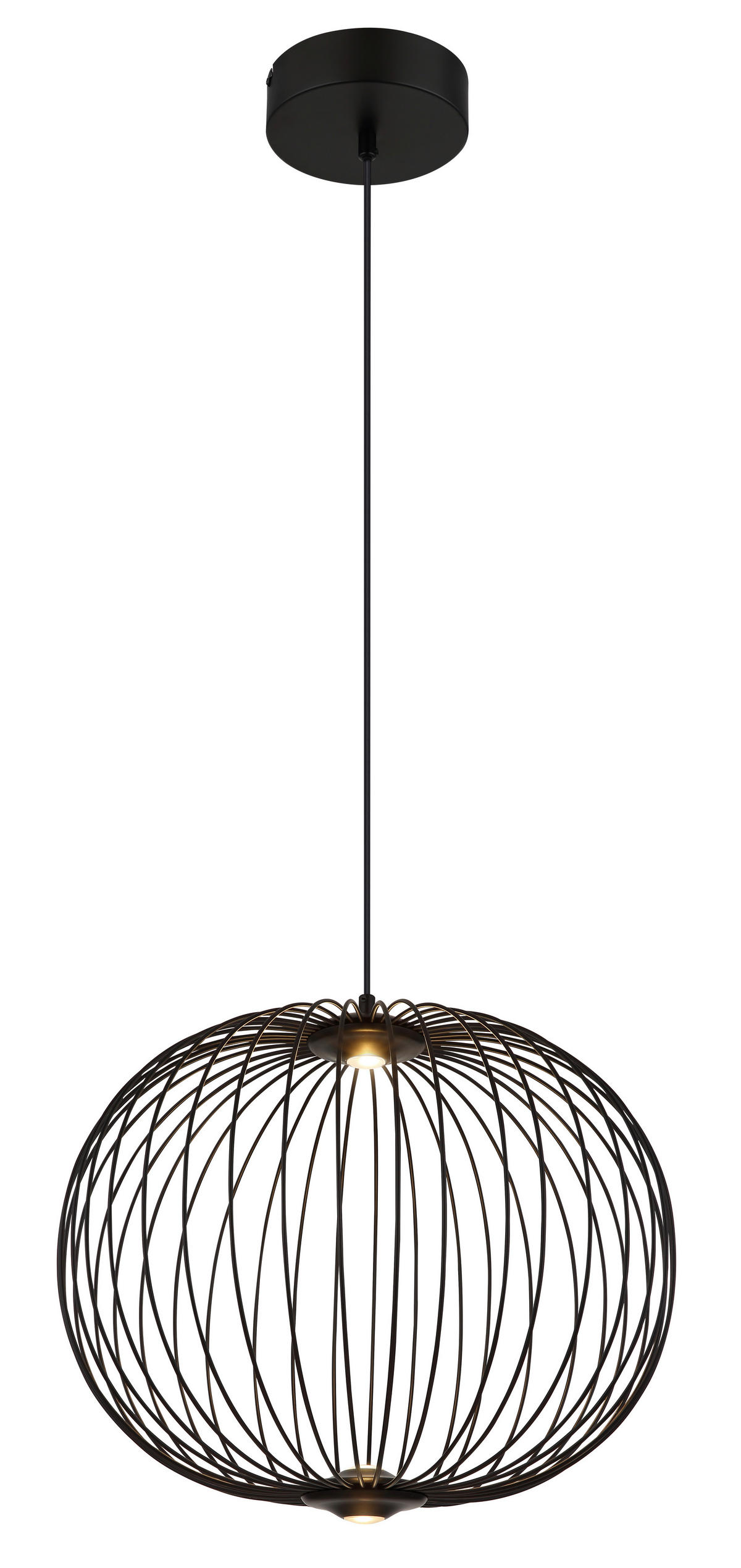 VISEČA LED-SVETILKA   //3000 K/230 V/ - črna, Basics, kovina/umetna masa (50/150cm) - Globo