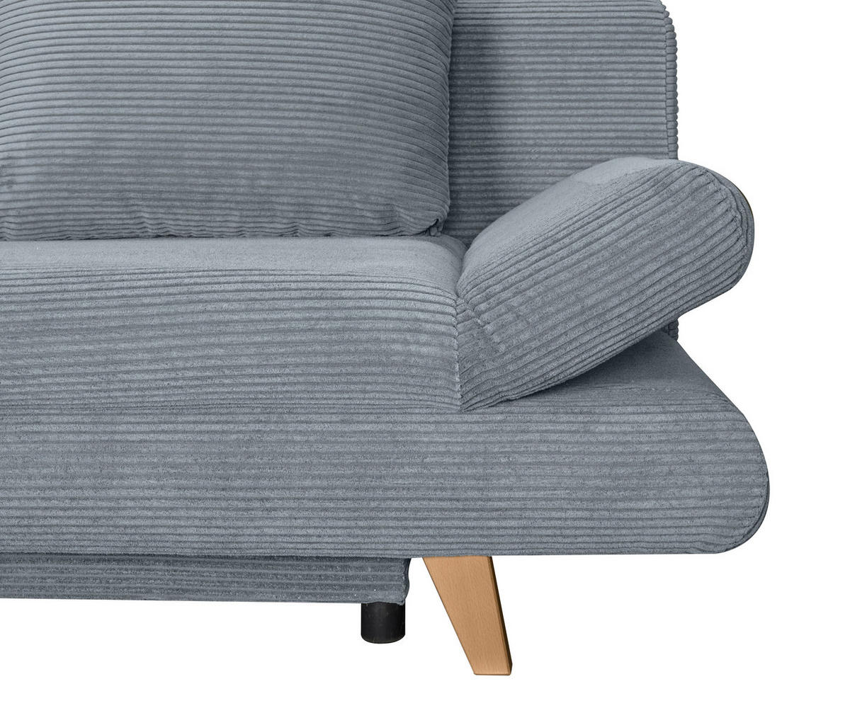 SCHLAFSOFA  mit Schlafen auf Sitzhöhe, haustierfreundlicher Bezug Cord Dunkelgrau  - Dunkelgrau/Buchefarben, KONVENTIONELL, Holz/Textil (200/75/85cm) - Carryhome