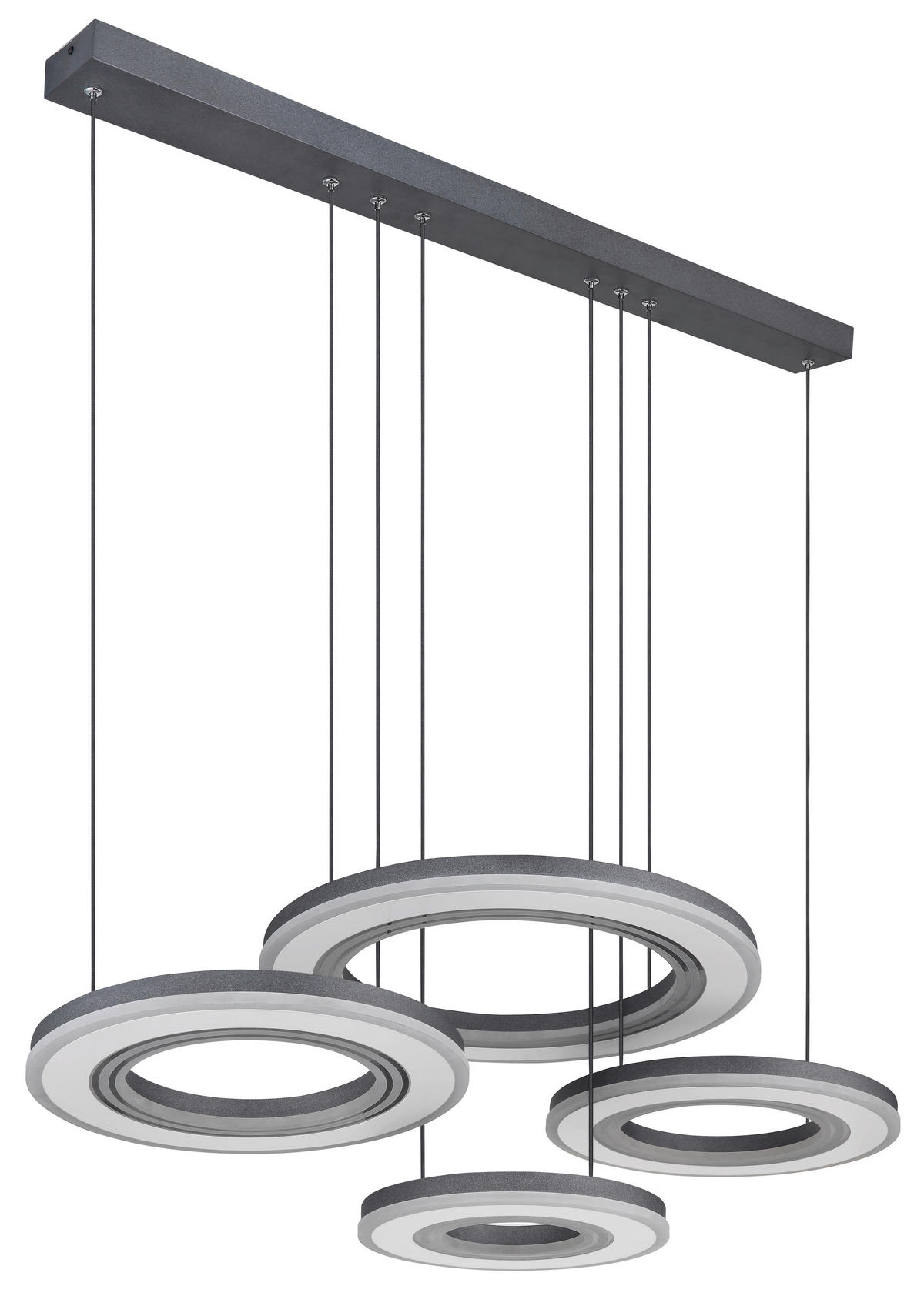 LED-HÄNGELEUCHTE 100/50/120 cm   - Opal/Schwarz, Design, Kunststoff/Metall (100/50/120cm) - Globo