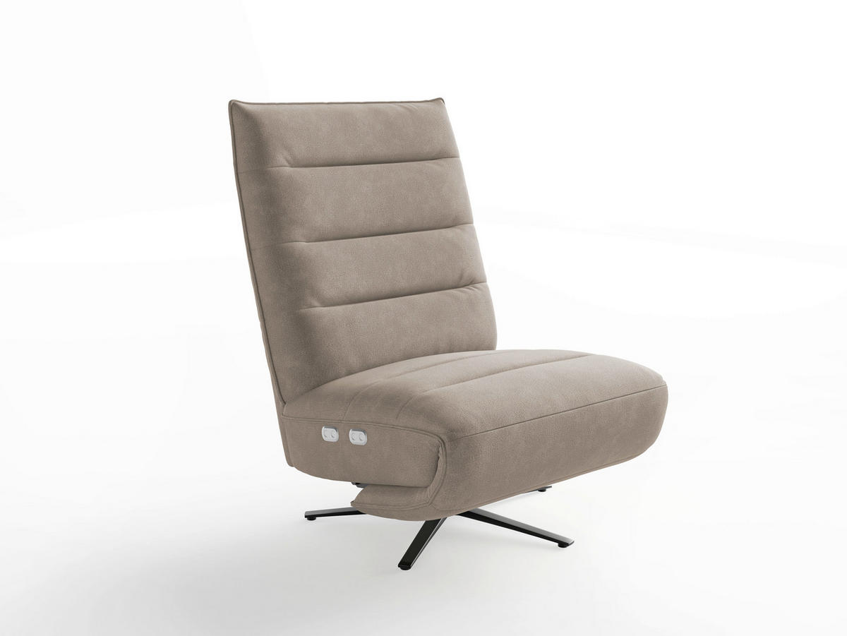 RELAXSESSEL Textil Taupe  - Taupe/Schwarz, Basics, Textil/Metall (80/109/98cm) - Sit & More
