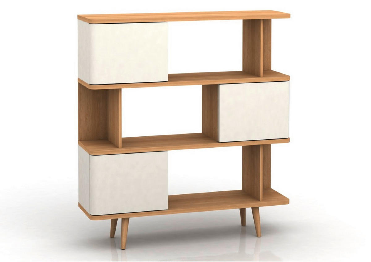 REGAL Weiß, Eichefarben  - Eichefarben/Weiß, Basics, Holzwerkstoff (120/130/33cm) - MID.YOU