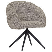 ARMLEHNSTUHL  Sitzfläche 360° drehbar Chenille  - Graubraun/Schwarz, Design, Textil/Metall (70/84/64cm) - Novel