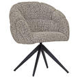 ARMLEHNSTUHL  Sitzfläche 360° drehbar Chenille  - Graubraun/Schwarz, Design, Textil/Metall (70/84/64cm) - Novel