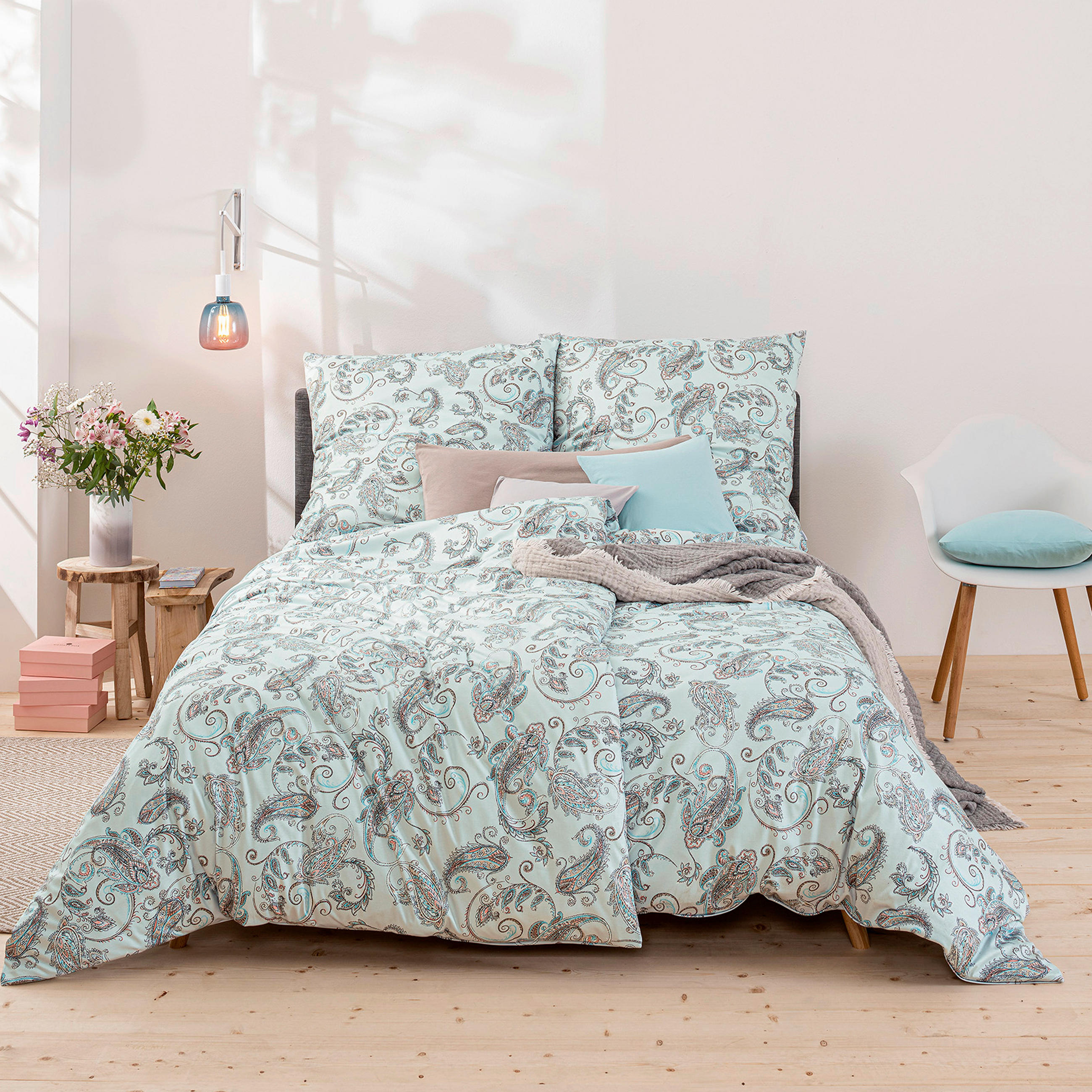BETTWÄSCHE Atelier Makosatin 135/200 cm  - Mintgrün, Design, Textil (135/200cm) - Estella