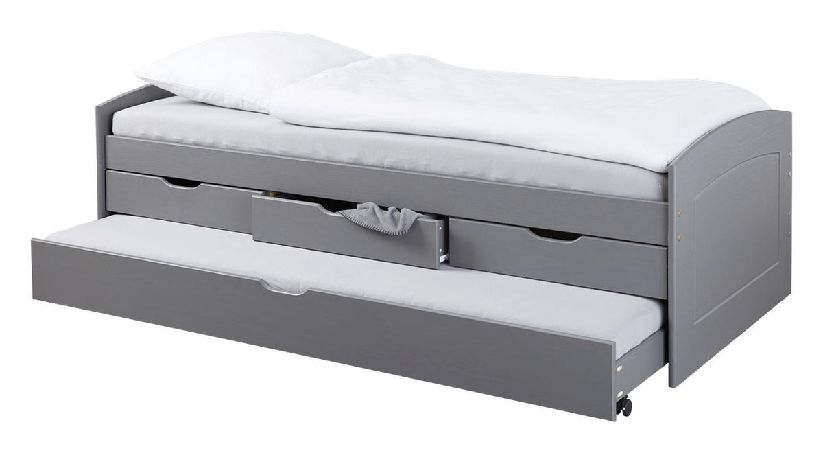 STAURAUMBETT 90/200 cm  in Grau  - Grau, LIFESTYLE, Holz (90/200cm) - Carryhome