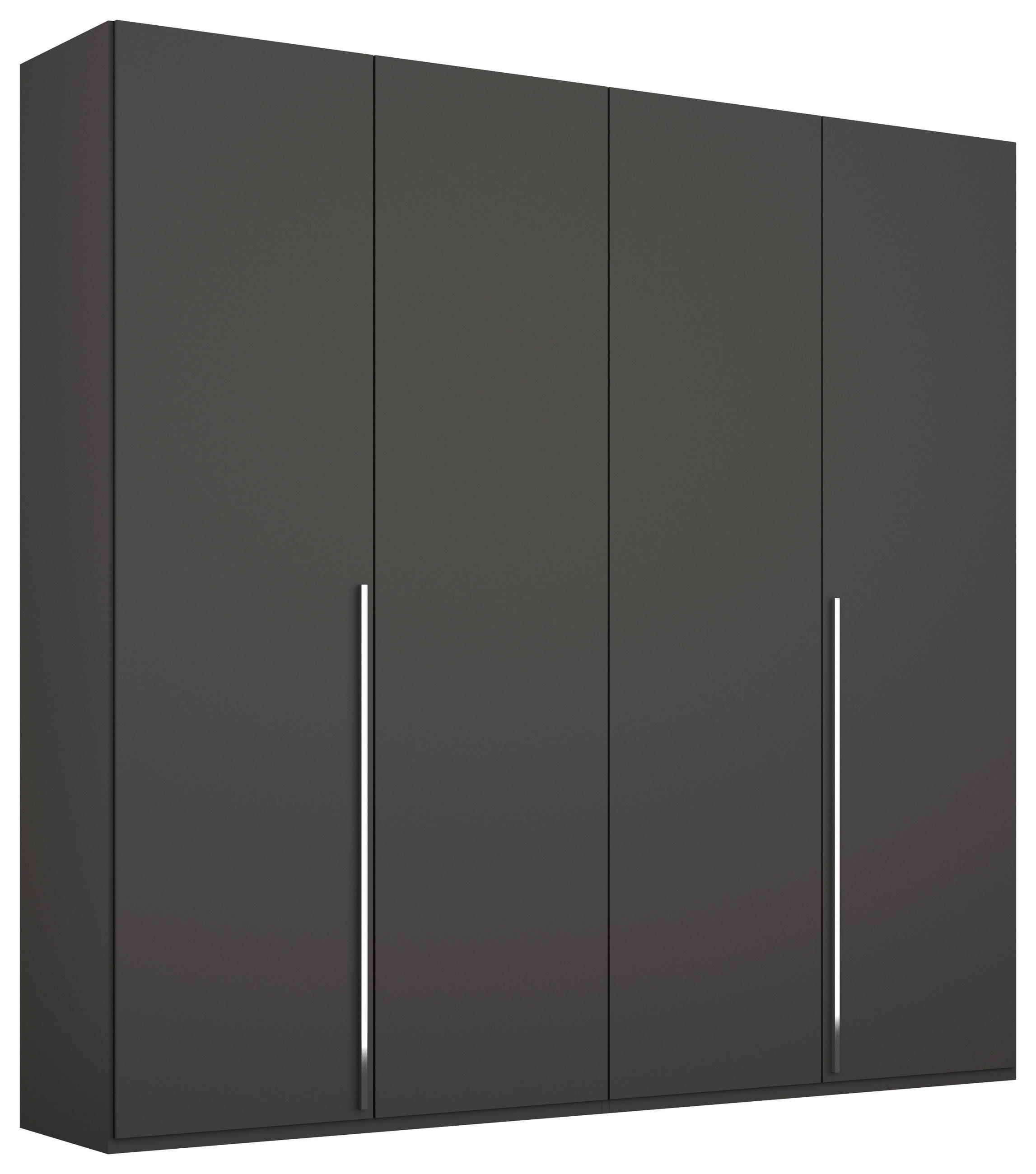 DREHTÜRENSCHRANK 201/223/60 cm,  in Graphitfarben, 4 Tür(en)  - Chromfarben/Graphitfarben, Design, Holzwerkstoff/Metall (201/223/60cm) - home24