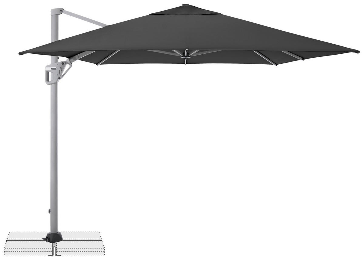 AMPELSCHIRM 350x260 cm Anthrazit  - Anthrazit/Silberfarben, Basics, Textil/Metall (350/260cm) - Doppler