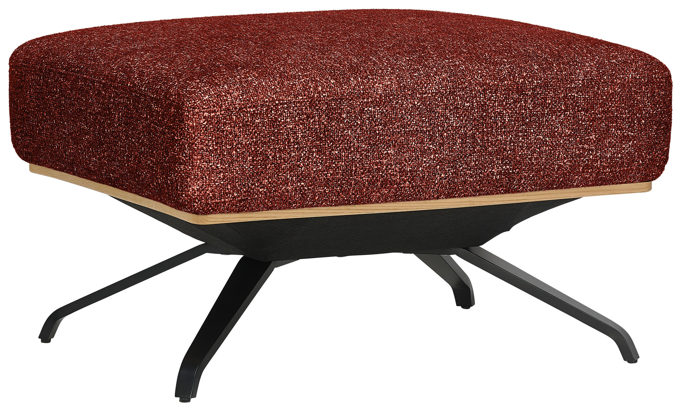 HOCKER Struktur Rostfarben  - Rostfarben/Schwarz, Design, Textil/Metall (74/46/66cm) - Novel