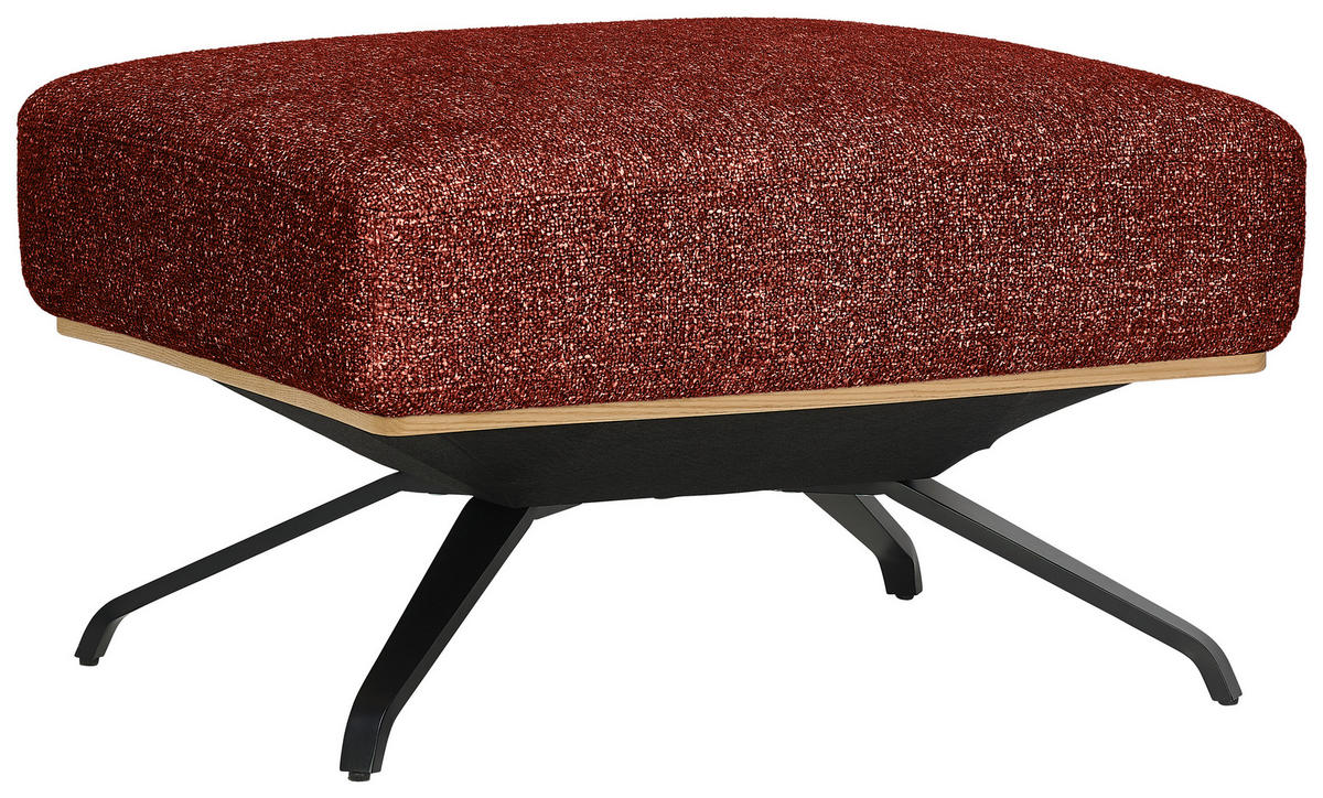 HOCKER in Textil Rostfarben  - Rostfarben/Schwarz, Design, Textil/Metall (74/46/66cm) - Novel