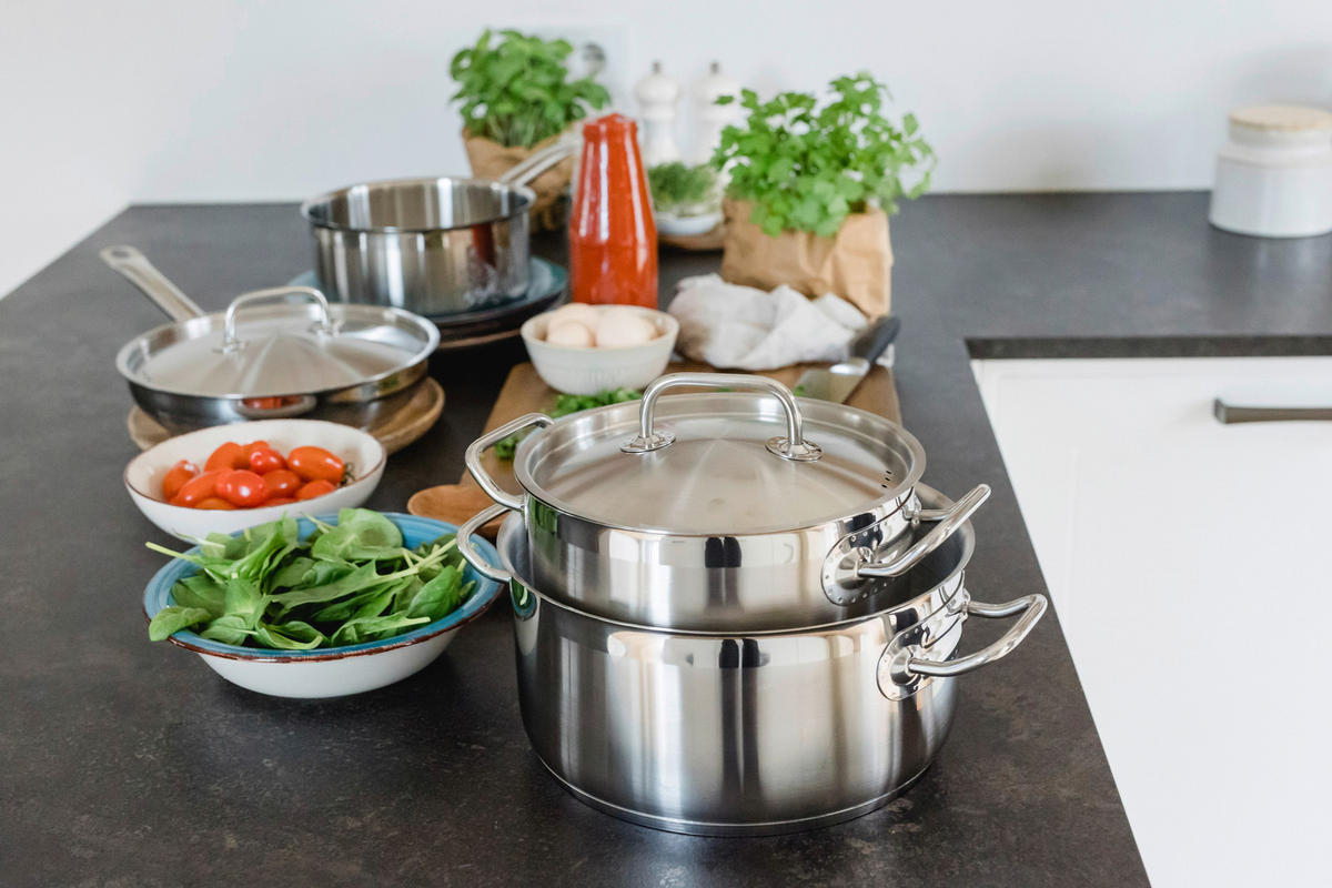 GEMÜSETOPF Professional 5 l  - Silberfarben, Basics, Metall (20/16,2/28,5cm) - Mäser