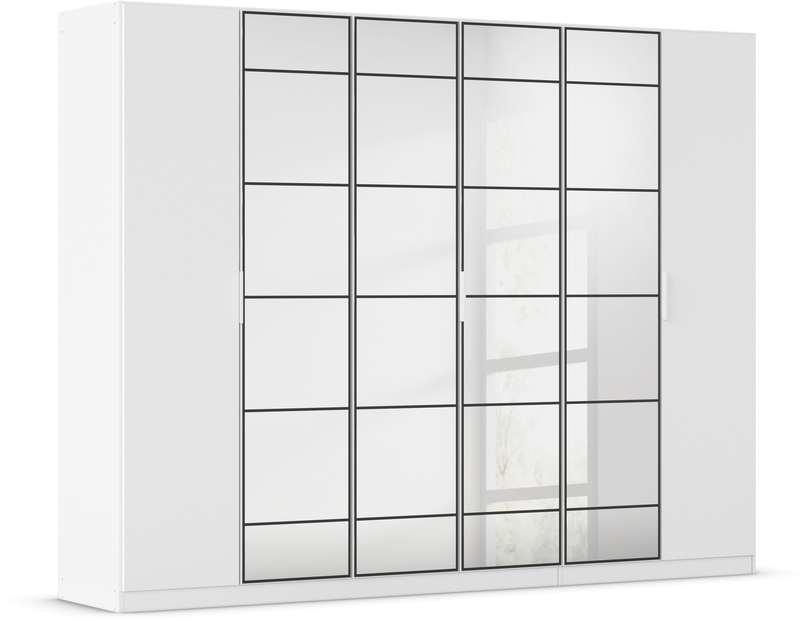 DREHTÜRENSCHRANK in Weiss, Schwarz  - Weiss/Schwarz, Design, Glas/Holzwerkstoff (271/210/54cm) - Boxxx
