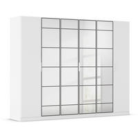 DREHTÜRENSCHRANK in Weiss, Schwarz  - Weiss/Schwarz, Design, Glas/Holzwerkstoff (271/210/54cm) - Boxxx
