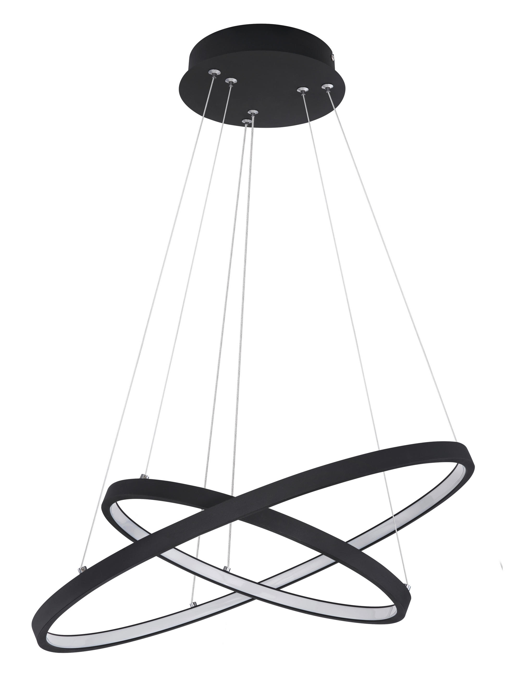 LED-HÄNGELEUCHTE RALPH 51/120 cm   - Schwarz/Weiß, Design, Kunststoff/Metall (51/120cm) - Globo