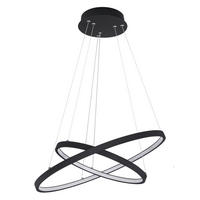 LED-HÄNGELEUCHTE RALPH 51/120 cm   - Schwarz/Weiß, Design, Kunststoff/Metall (51/120cm) - Globo
