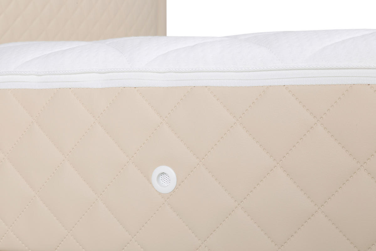 BOXSPRINGBETT 180/200 cm  in Beige  - Beige/Alufarben, Design, Textil/Metall (180/200cm) - Welnova