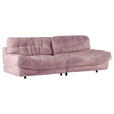 BIGSOFA Plüsch Rosa  - Schwarz/Rosa, KONVENTIONELL, Kunststoff/Textil (262/70/115cm) - Carryhome