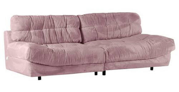 BIGSOFA Plüsch Rosa  - Schwarz/Rosa, KONVENTIONELL, Kunststoff/Textil (262/70/115cm) - Carryhome