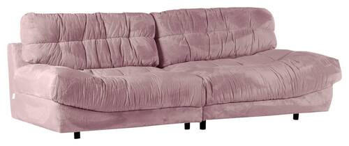 BIG SOFFA i plysch rosa  - svart/rosa, Klassisk, textil/plast (262/70/115cm) - MID.YOU