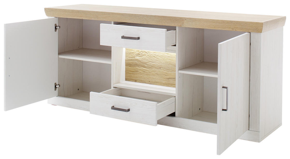 SIDEBOARD 181/78/47 cm  - grafitfärgad/svart, Design, metall/trämaterial (181/78/47cm) - MID.YOU