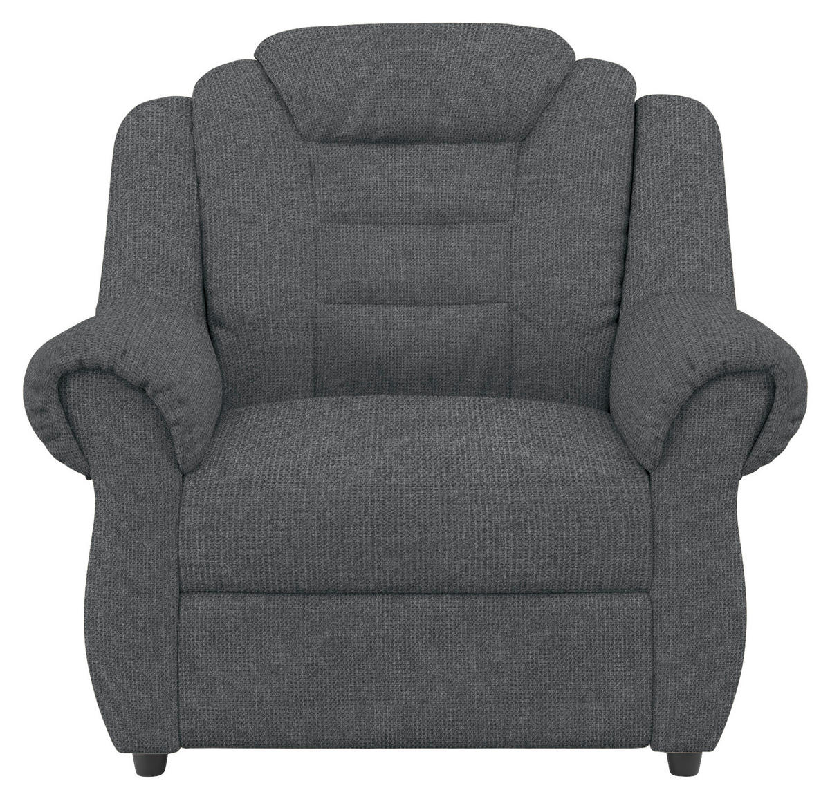 SESSEL in Chenille Dunkelgrau  - Dunkelgrau/Schwarz, Konventionell, Kunststoff/Textil (104/102/101cm) - Livetastic