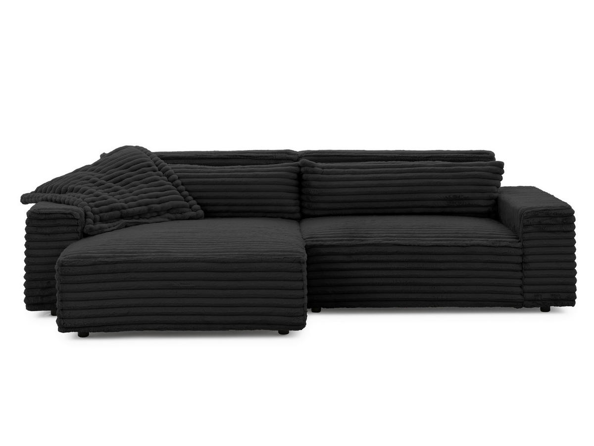ECKSOFA Curduroy in Cord Anthrazit Rückenkissen  251/142 cm  - Anthrazit/Schwarz, Design, Kunststoff/Textil (251/142cm) - P & B