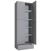 KLEIDERSCHRANK 70/200/39 cm,  in Grau,  - Grau, MODERN, Holzwerkstoff/Kunststoff (70/200/39cm) - MID.YOU