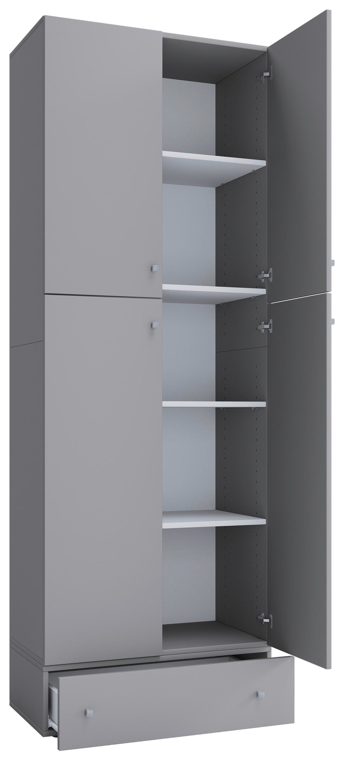 KLEIDERSCHRANK 70/200/39 cm,  in Grau,  - Grau, MODERN, Holzwerkstoff/Kunststoff (70/200/39cm) - MID.YOU