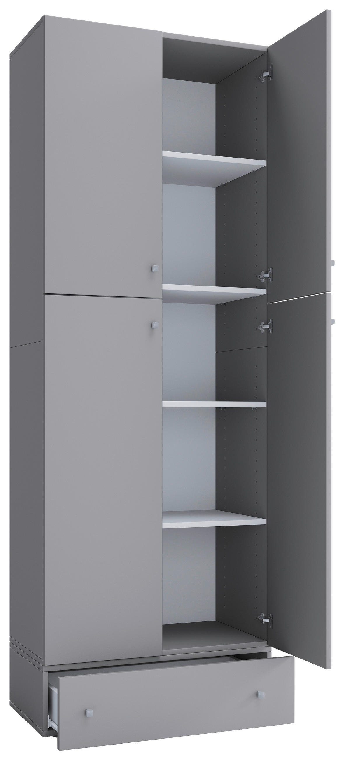 Mid.you Kleiderschrank VCM Lona Xxl Grau 70x200x39 cm
