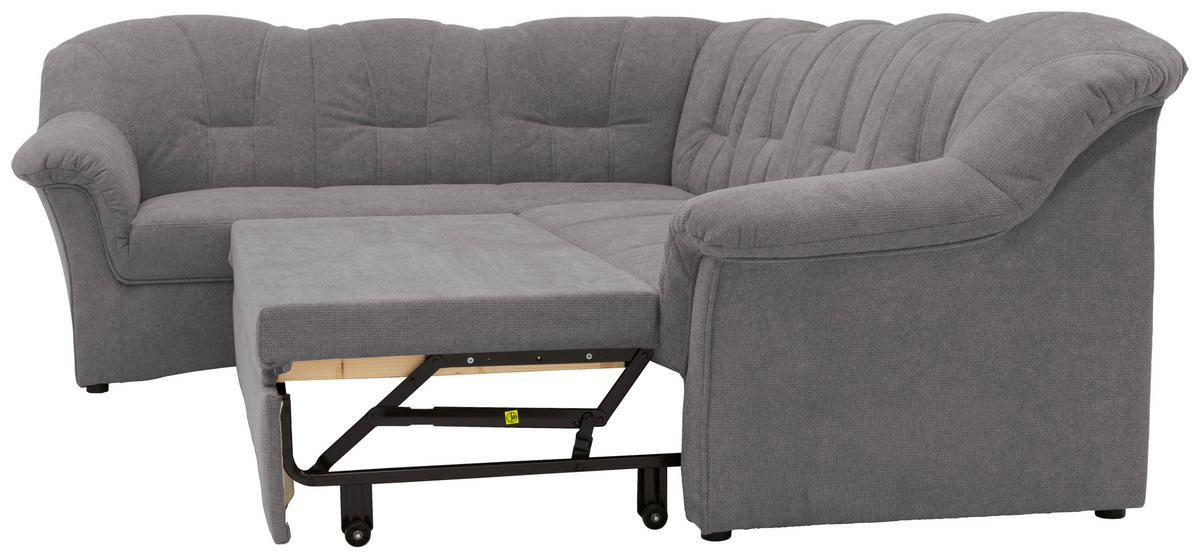 ECKSCHLAFSOFA in Mikrofaser Dunkelgrau  - Dunkelgrau/Schwarz, KONVENTIONELL, Kunststoff/Textil (192/243cm) - MID.YOU