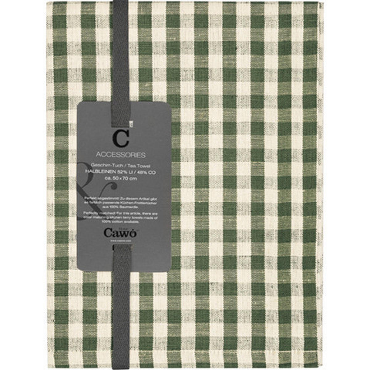 GESCHIRRTUCH Naturfarben, Olivgrün  - Naturfarben/Olivgrün, Basics, Textil (50/70cm) - Cawoe