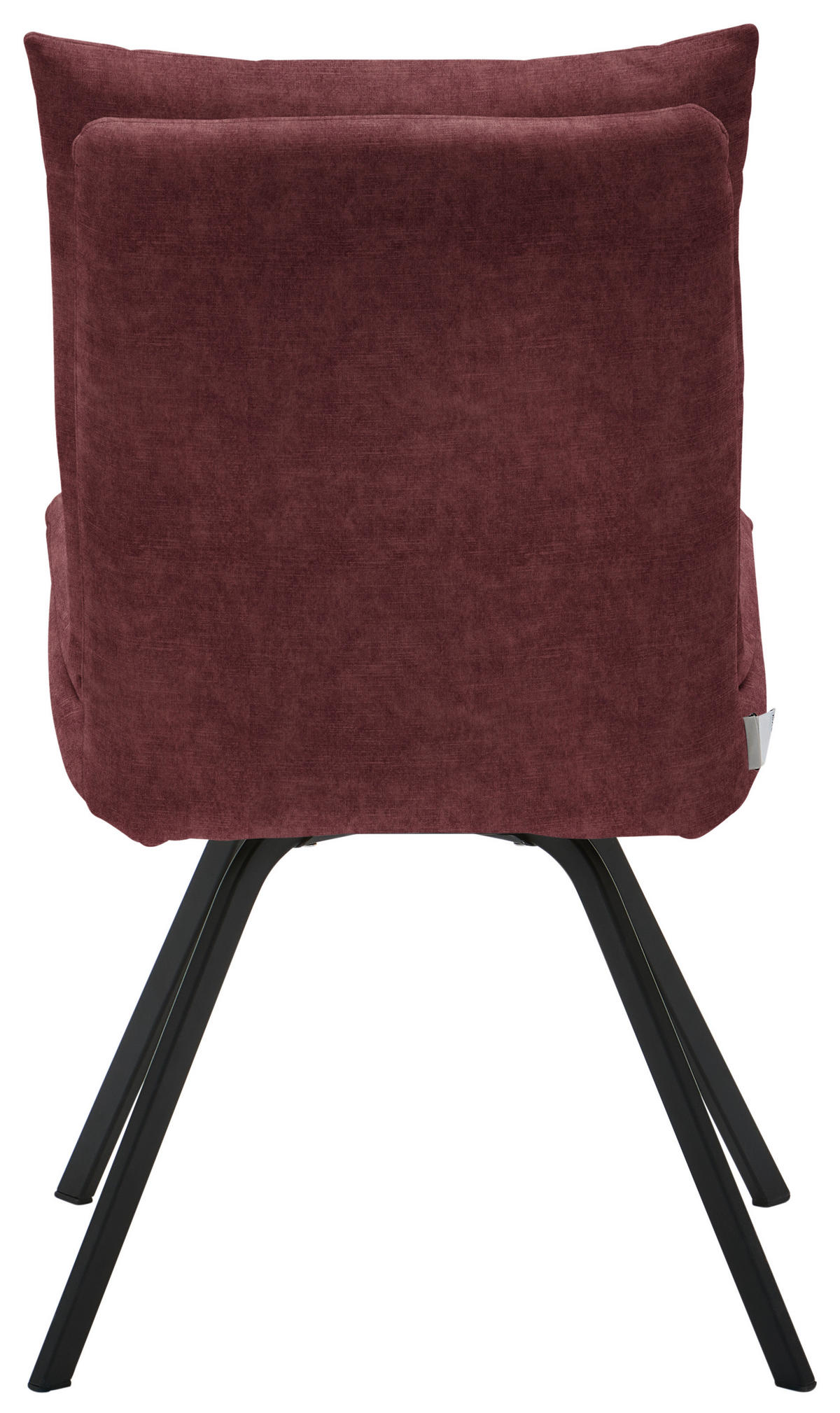 STUHL Velours  - Weinrot/Schwarz, Design, Textil/Metall (50/84/68cm) - Welnova