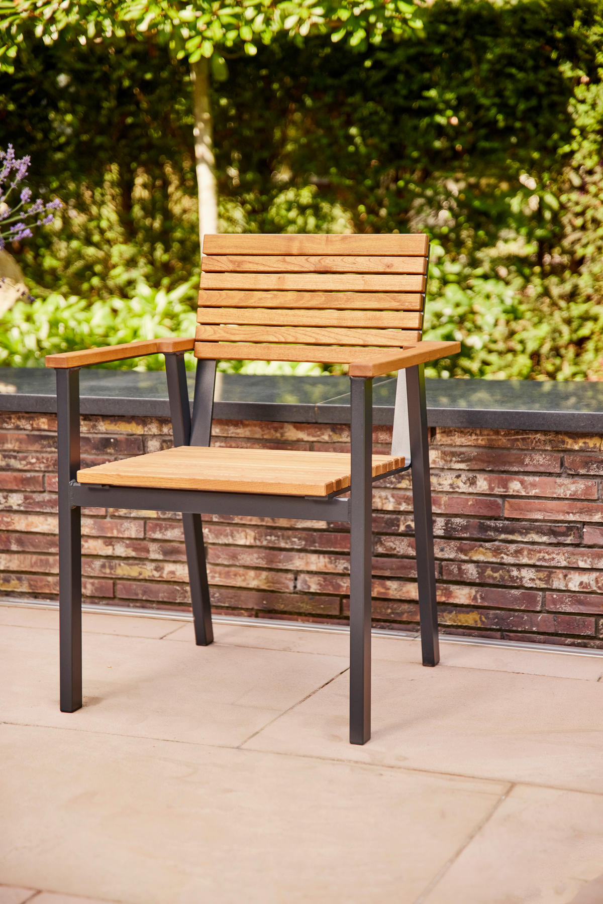 STAPELSESSEL Robinie Aluminium Robinienfarben  - Anthrazit/Robinienfarben, KONVENTIONELL, Holz/Metall (60/83/58,5cm) - Siena Garden