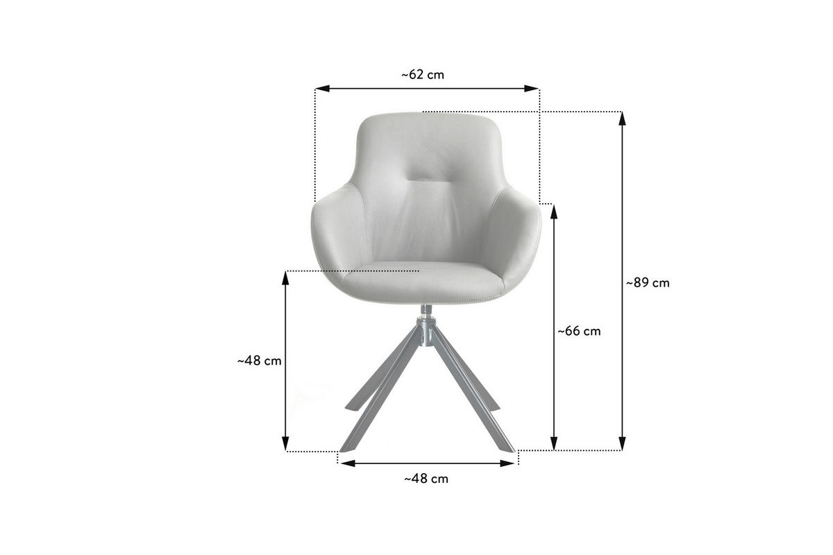 ARMLEHNSTUHL  in Edelstahl Velours  - Schwarz/Grau, Basics, Textil/Metall (62/89/61cm) - Celina Home