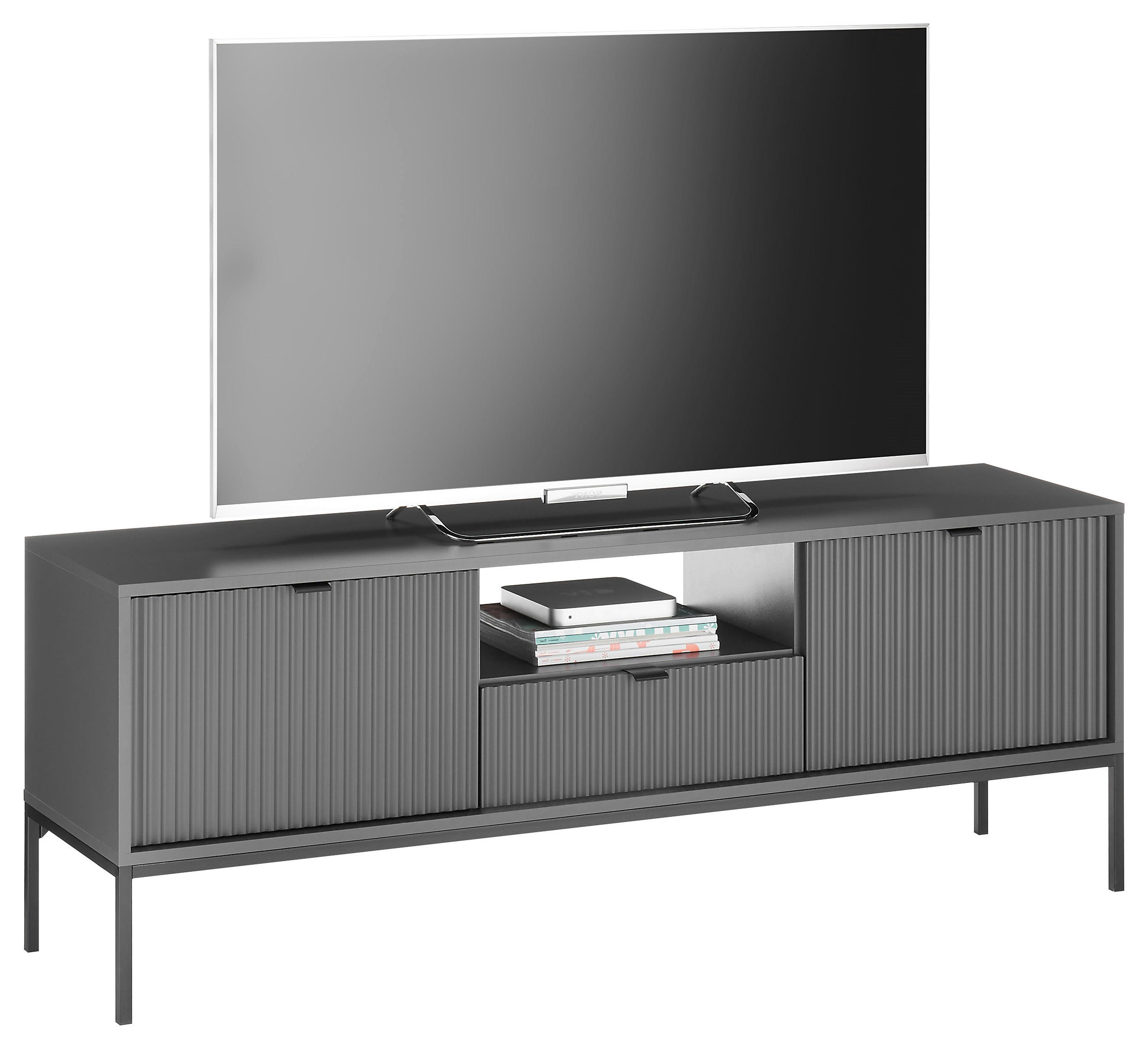 TV-BÄNK 157/57/39 cm  - grå, Basics, träbaserade material/plast (157/57/39cm) - Xora