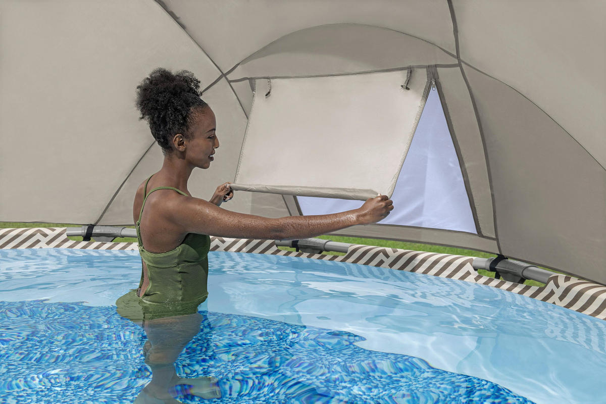 POOL 366/107 cm  - Dunkelgrau, KONVENTIONELL, Glas/Kunststoff (366/107cm) - Bestway
