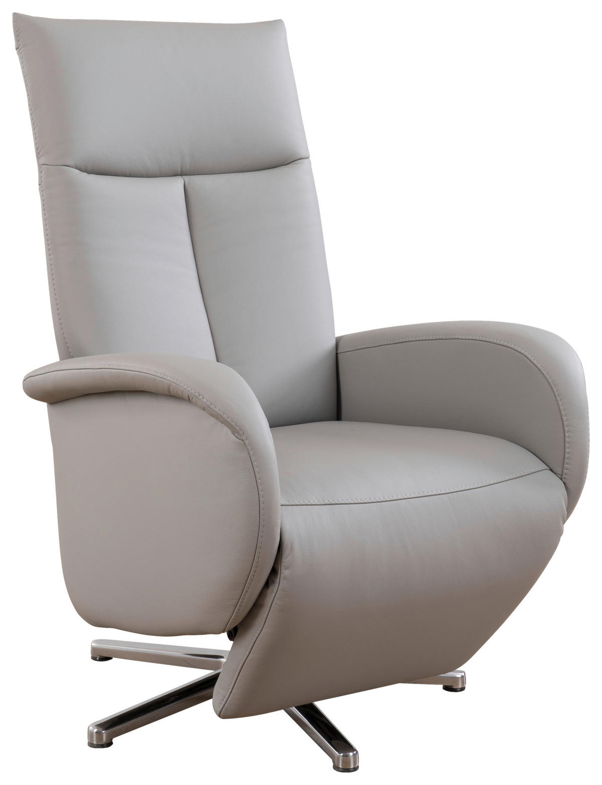 DREHSTUHL  in Hellgrau  - Chromfarben/Hellgrau, Konventionell, Leder/Metall (75/112/82cm) - Sit & More