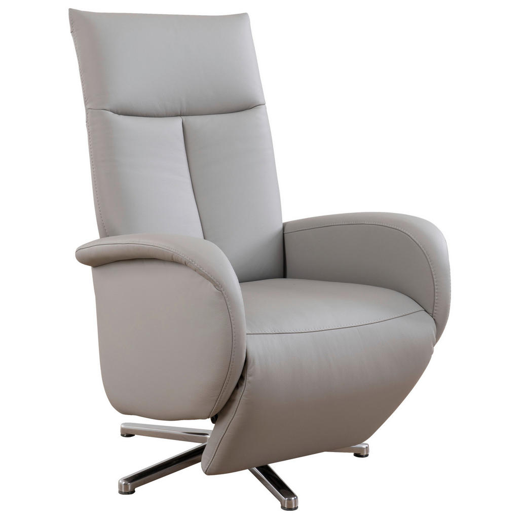 Thumbnail - Sit & More Relaxsessel, Hellgrau, Leder, Echtleder, Nappaleder, 75x112x82 cm, Goldenes M, Made in Europe, DGM-Klimapakt,...