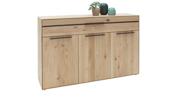 KOMMODE 146,9/93,5/41,1 cm  - Eichefarben/Dunkelgrau, Natur, Holz/Kunststoff (146,9/93,5/41,1cm) - Valnatura