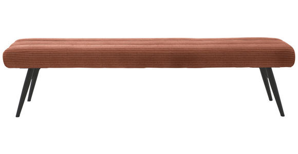 SITZBANK in Textil Rostfarben  - Rostfarben/Schwarz, Design, Textil/Metall (200/48/47cm) - Dieter Knoll