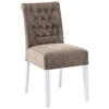 STUHL Chenille Taupe Buche massiv  - Taupe/Weiß, KONVENTIONELL, Holz/Textil (46,5/91/65cm) - Cantus