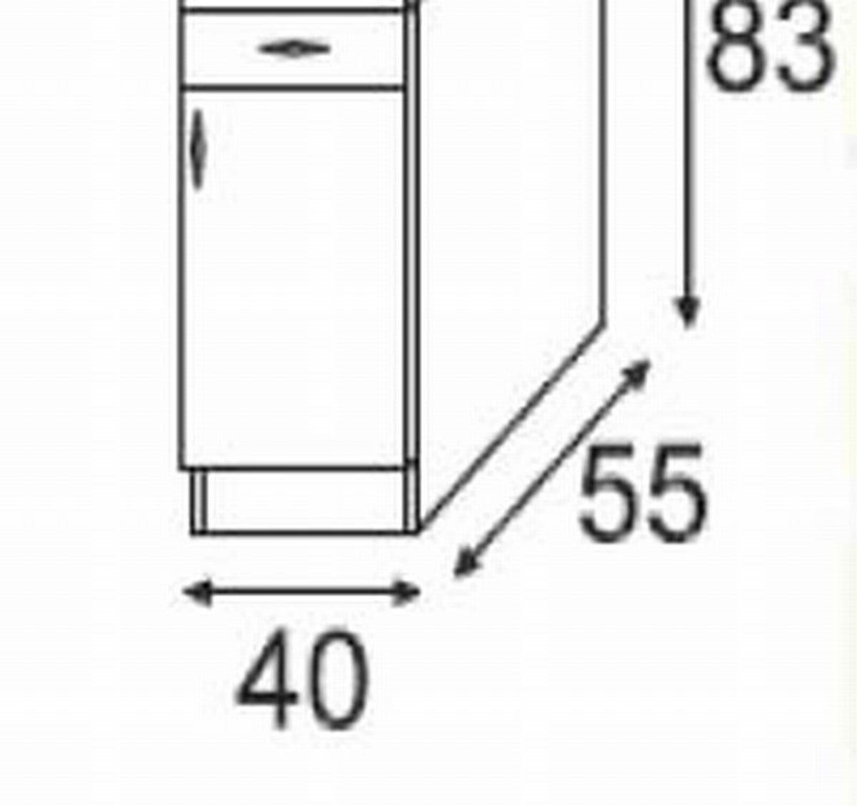 KUHINJSKA SPODNJA OMARICA - bela/barve aluminija, Design, kovina/leseni material (40/83/55cm) - Boxxx