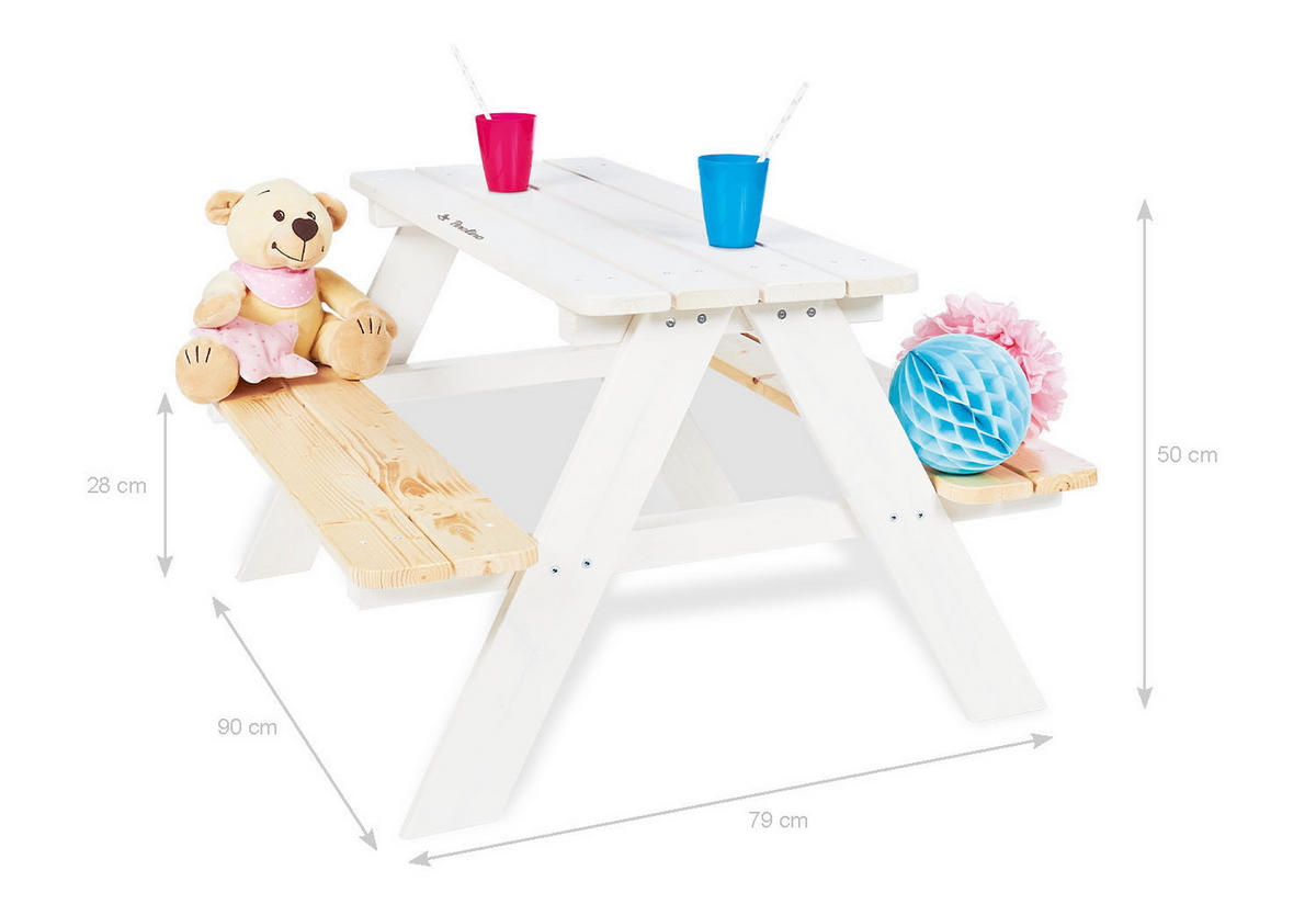 KINDERSITZGRUPPE Nicki für 4 Weiß  - Weiß, Basics, Holz (90/79/50cm) - Pinolino
